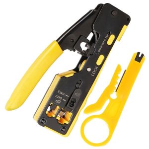 RJ45 Crimping Tool For Pass-Through Connectors With Wire Stripper - Image 1
