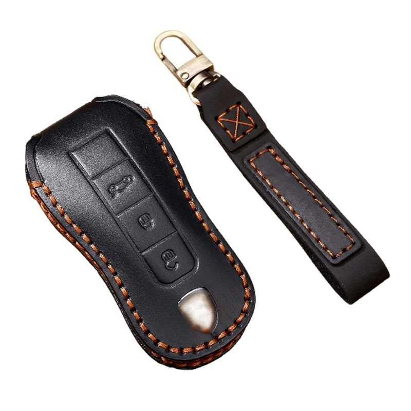 Hallmo Genuine Leather Car Key Cover For Porsche