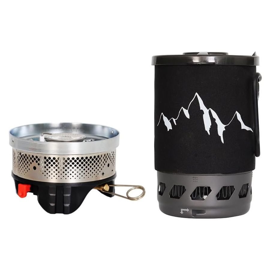 Fast-Boil 1000W Portable Backpacking Camping Stove System - 0.9L Pot