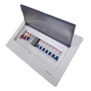 Raytric 12 Way Din Populated Flush PVC Distribution Box ( Metal Base ) - Image 1