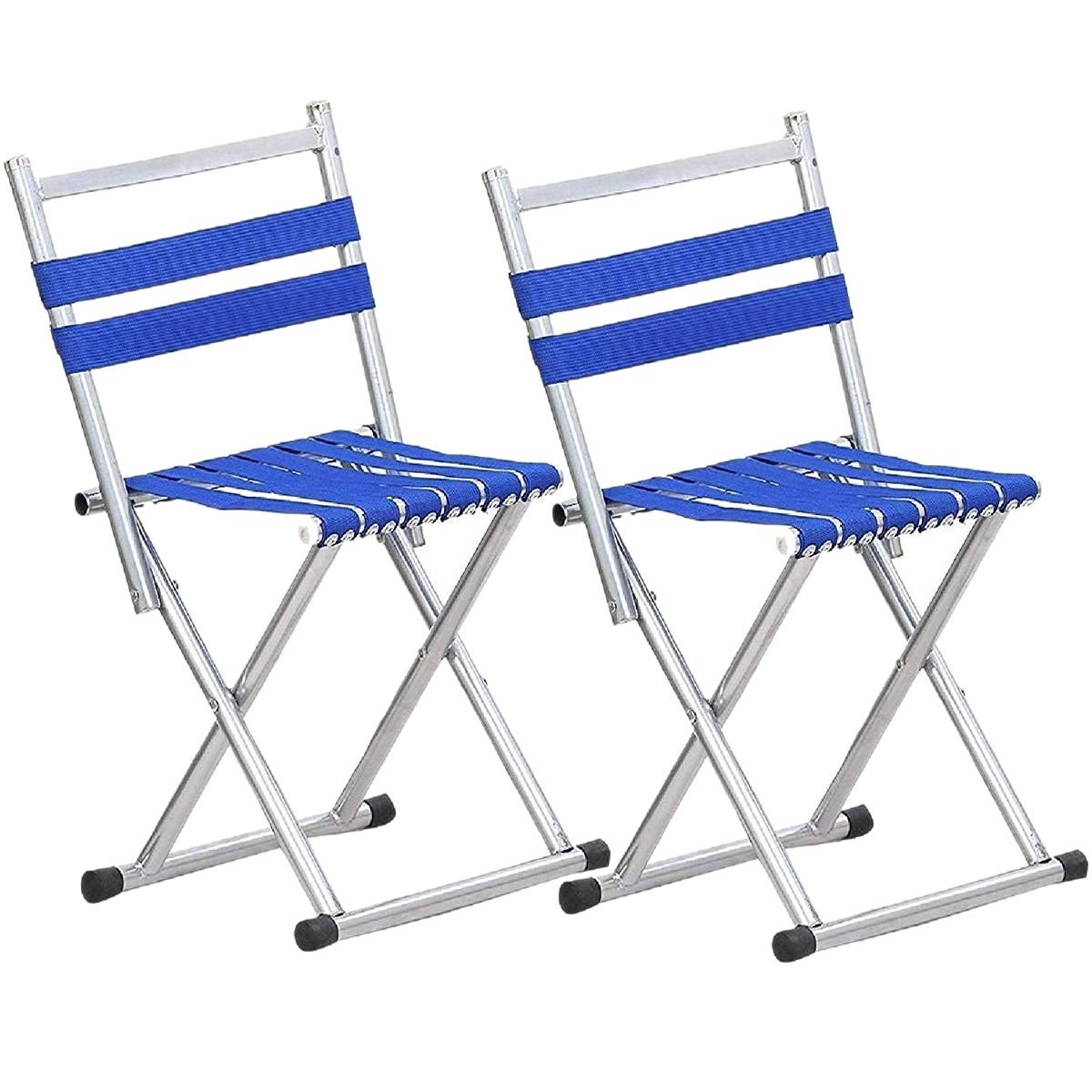 2 Pack Multi-Purpose Folding Stools with Backrest - Image 1