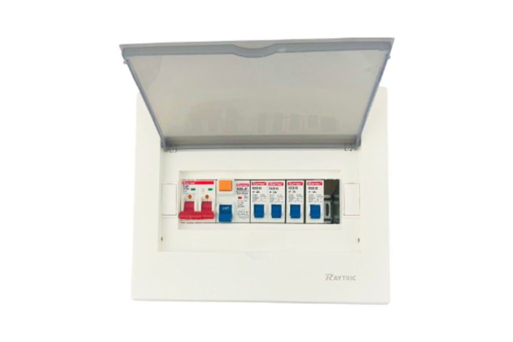 Raytric 8Way Din Populated Flush Db Box Metal Base MP06A7-9GP