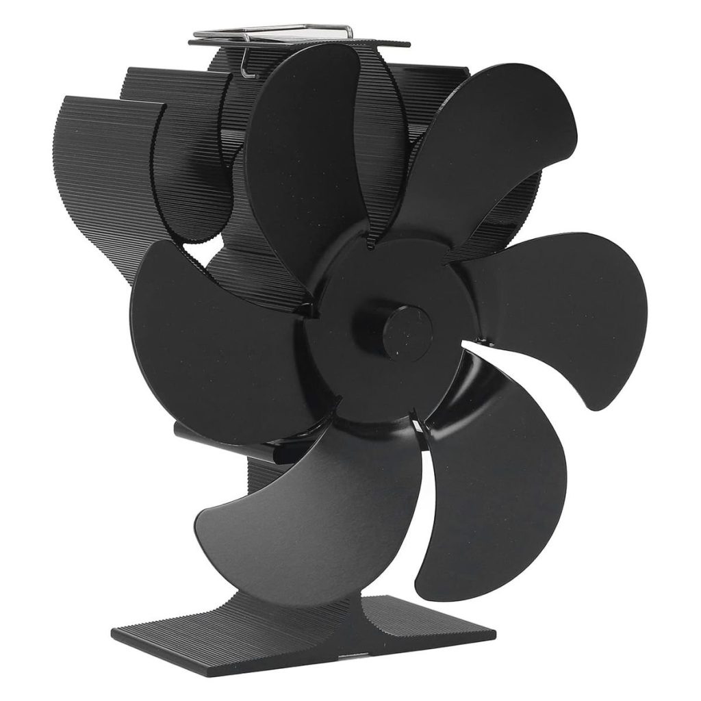 6 Blade Thermal Fan with Ribbed Body for Closed Combustion Fireplaces