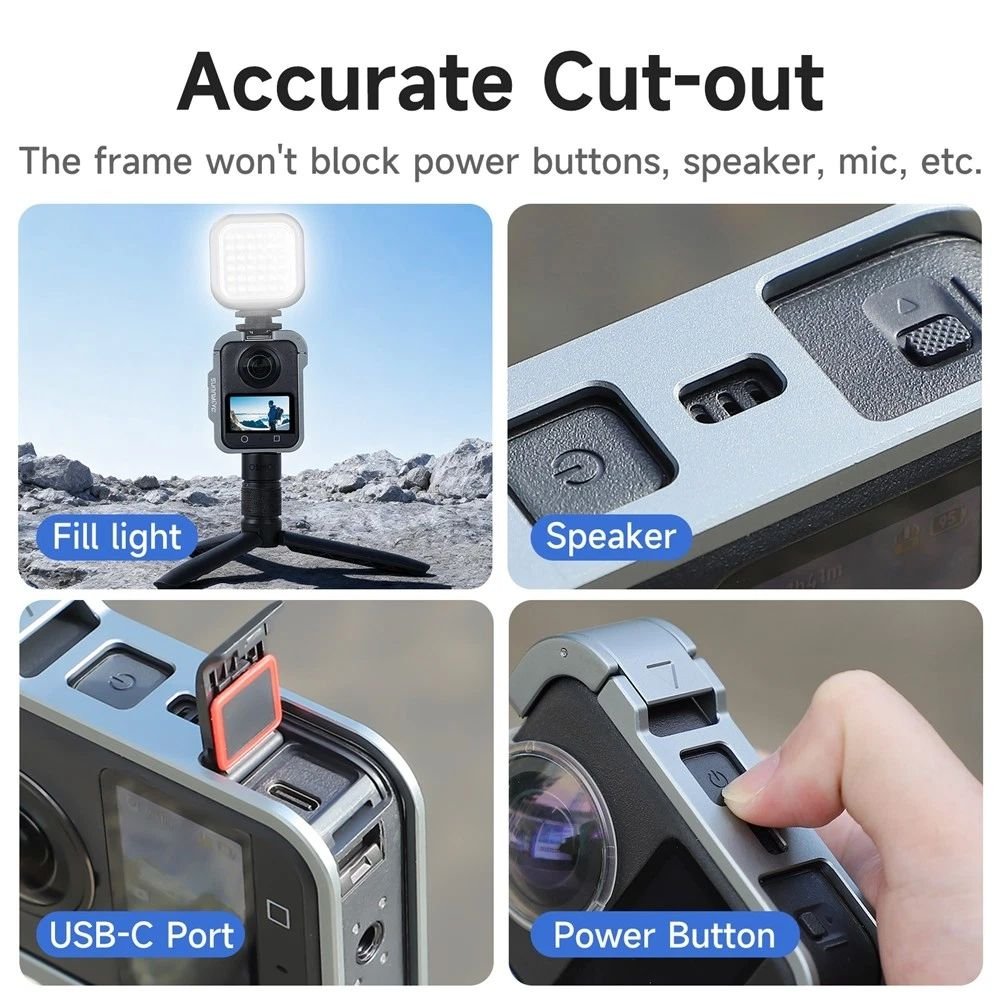 Sunnylife Aluminum Housing with Cold Shoe & Magnetic Mount for Osmo 360