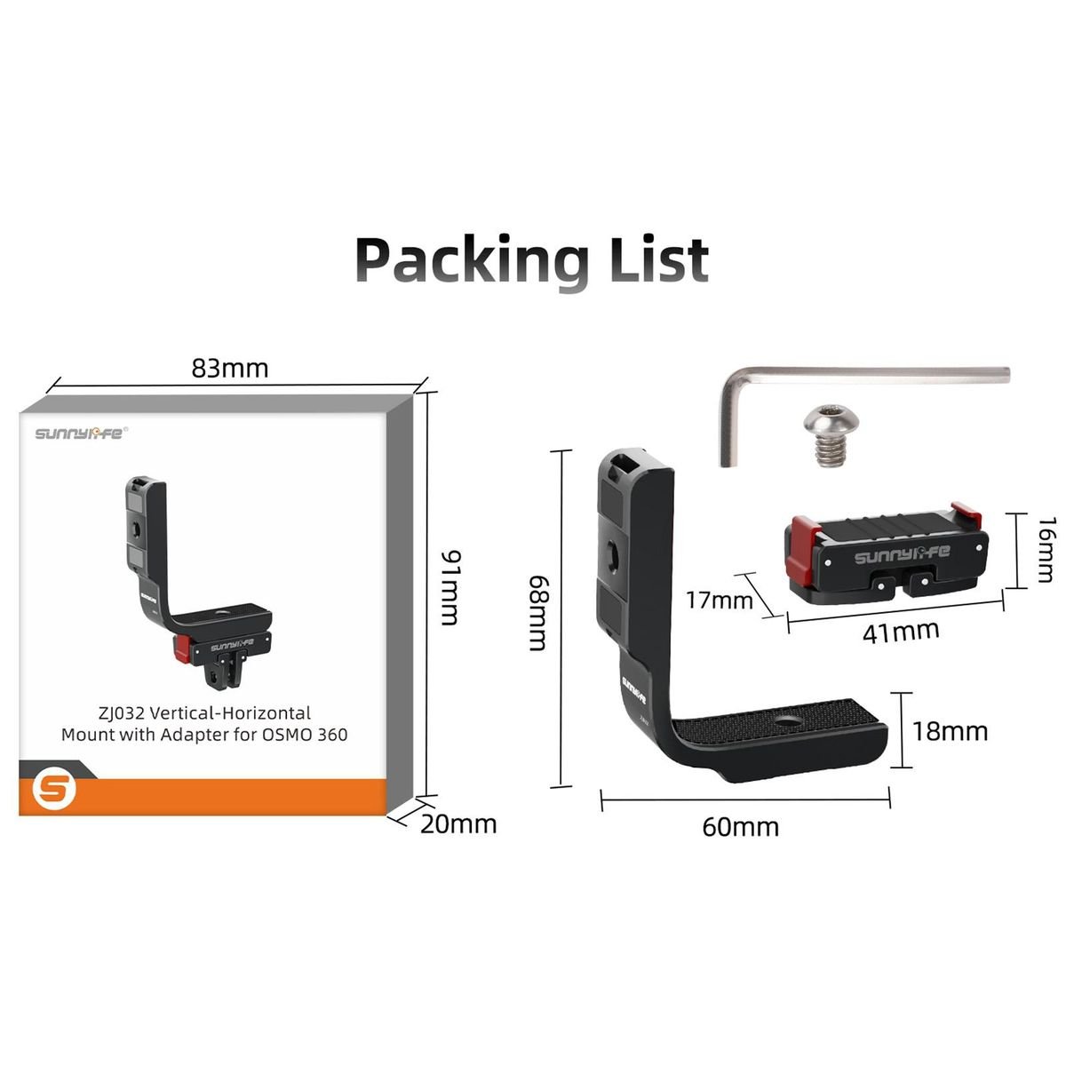 Sunnylife Vertical/Horizontal Mount with Magnetic Adapter for Osmo 360 - Image 11