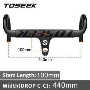 TOSEEK TR2200 Carbon Integrated Road Bar - 440mm Wide - 100mm Stem - Image 11