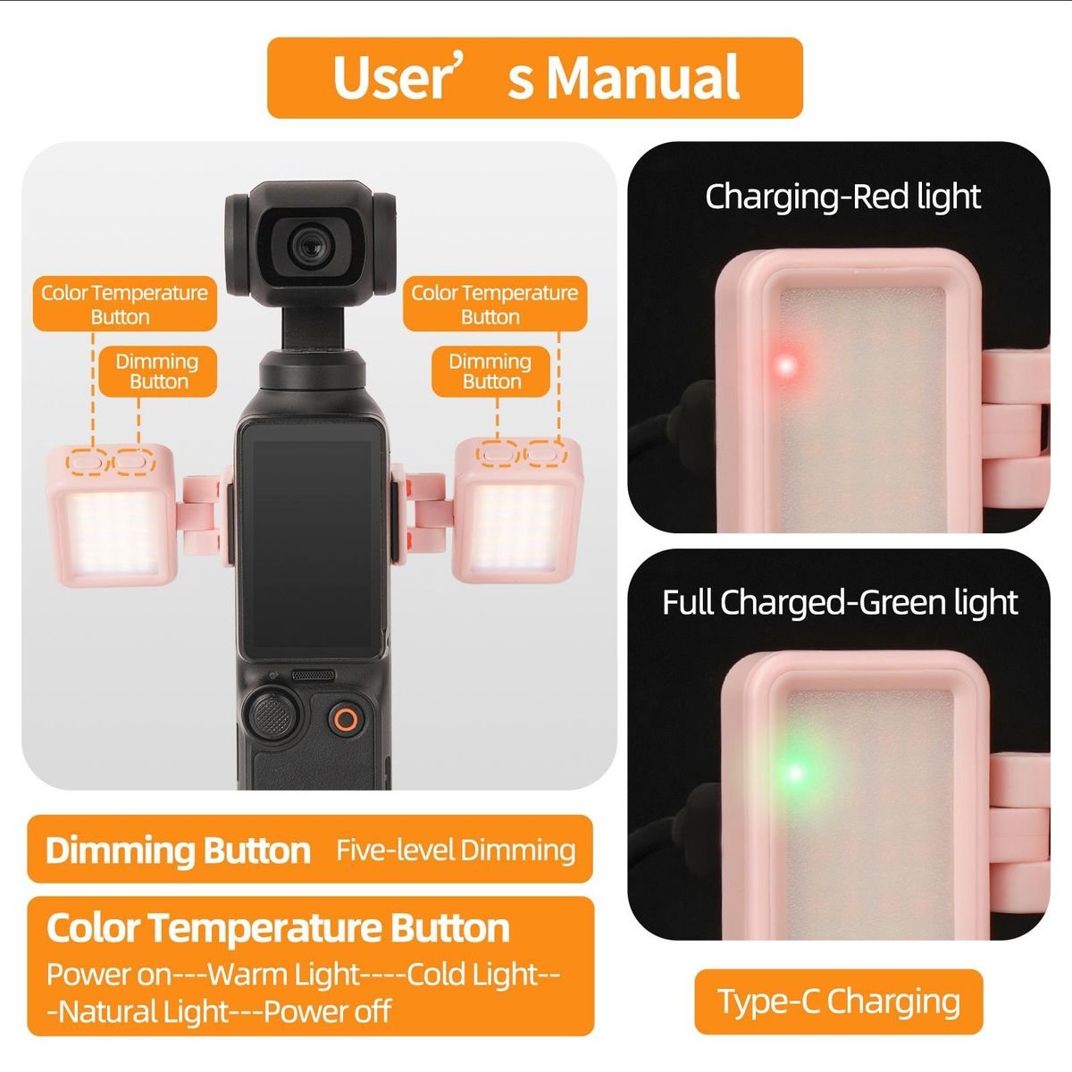 Sunnylife Adjustable Dual Fill Light for DJI Osmo Pocket 3 (Black) - Image 14