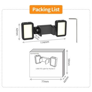 Sunnylife Adjustable Dual Fill Light for DJI Osmo Pocket 3 (Black) - Image 15