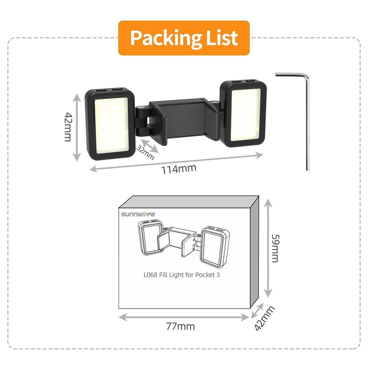 Sunnylife Adjustable Dual Fill Light for DJI Osmo Pocket 3 (Black) - Image 15