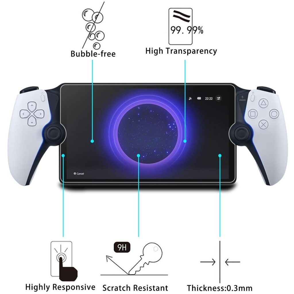 2 Pack Tempered Glass Screen Protector for PlayStation Portal Remote Player