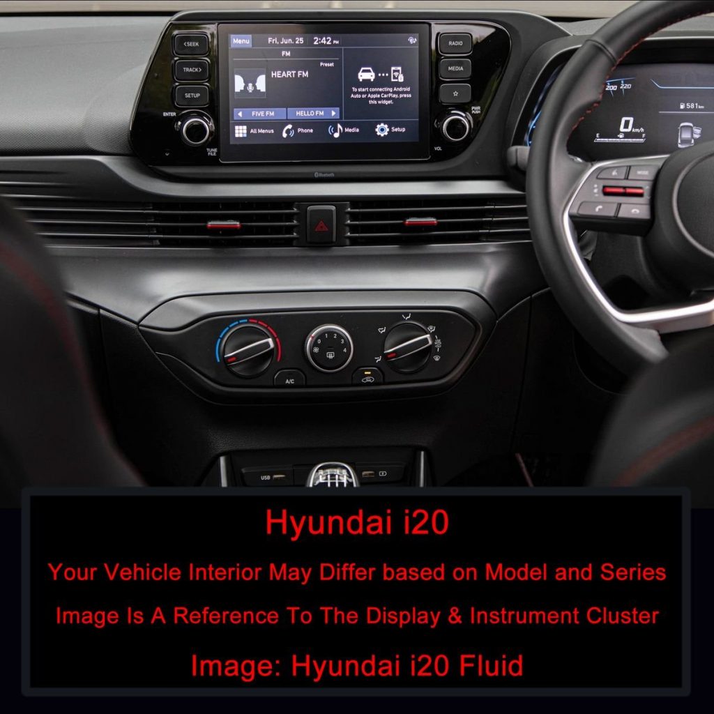 WILK Tempered Glass Screen Protector for Hyundai i20 (2021 Onwards)