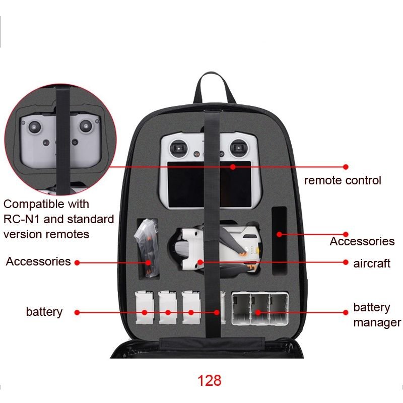 Hard-Shell Maxi Backpack compatible with DJI Mavic Mini 3 PRO Brushed Grey