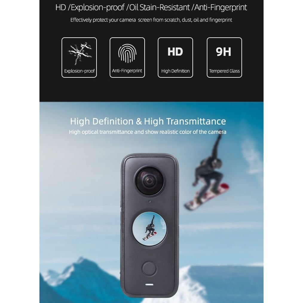 2x SunnyLife Tempered Glass Protectors for Insta360 One