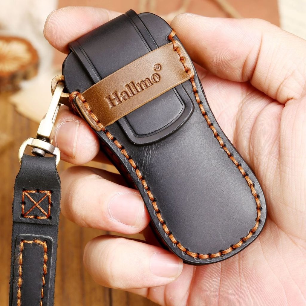 Hallmo Genuine Leather Car Key Cover For Porsche