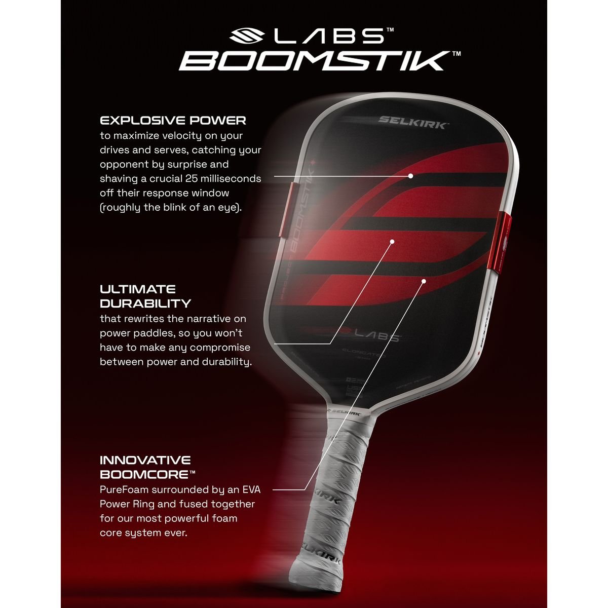 Selkirk LABS Project Boomstik Pickleball Paddle - Elongated - Image 2