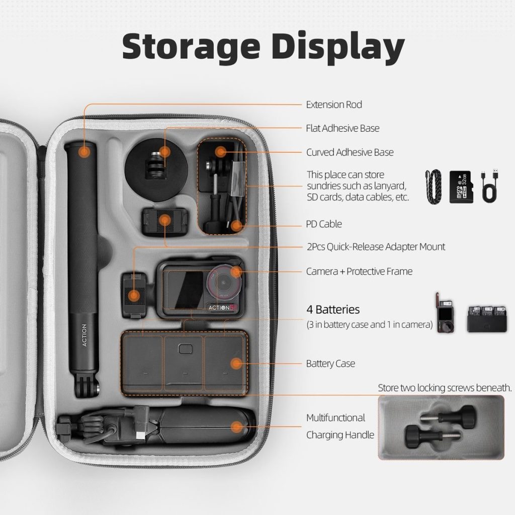SunnyLife Hard Carry Case for DJI Osmo Action 5 Pro / 4 / 3 - Black