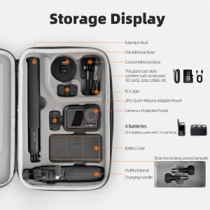 SunnyLife Hard Carry Case for DJI Osmo Action 5 Pro / 4 / 3 - Black - Image 2