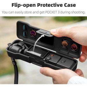 Sunnylife Hard Protective Case for DJI Osmo Pocket 3 - Black (with Lanyard) - Image 2