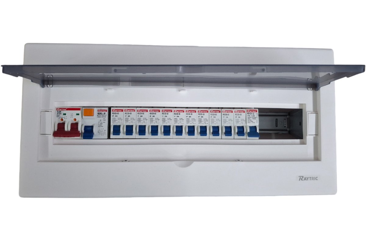 Raytric 18-Way Din Populated Flush Distribution Box| Metal Base | - Image 2