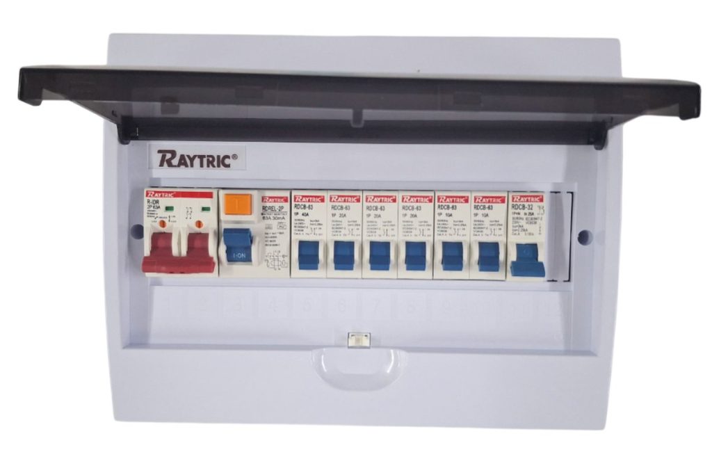 Raytric 12-Way DIN Populated Surface PVC Distribution Board Box