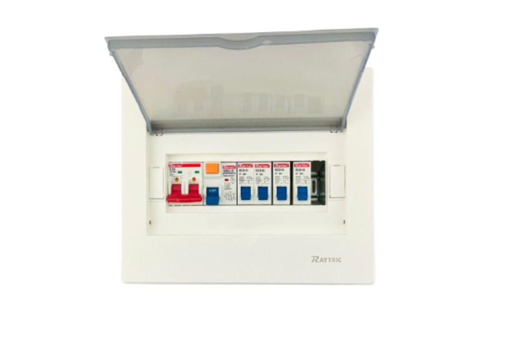 Raytric 8Way Din Populated Flush Db Box Metal Base MP06A7-9GP