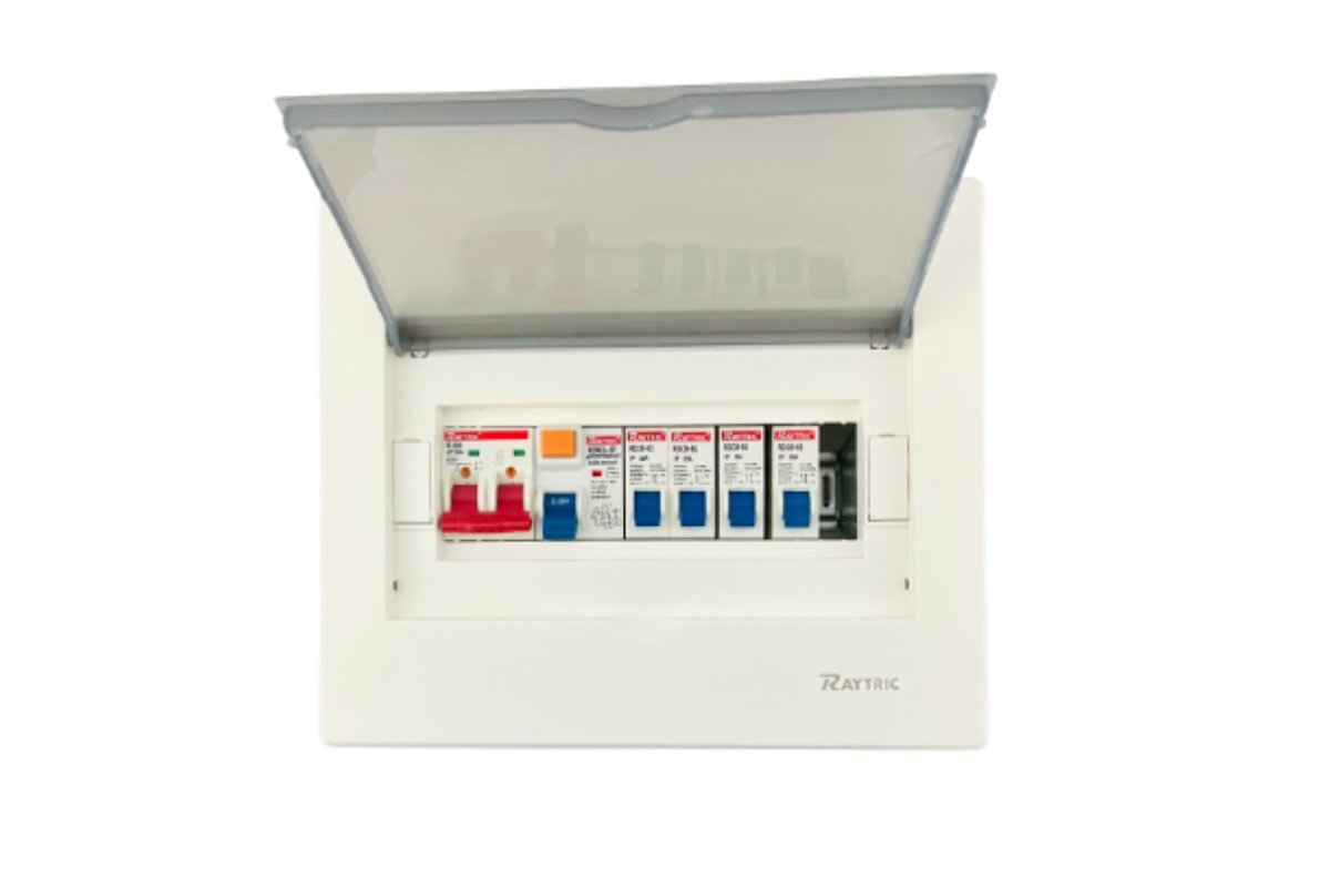 Raytric 8Way Din Populated Flush Db Box Metal Base MP06A7-9GP - Image 2