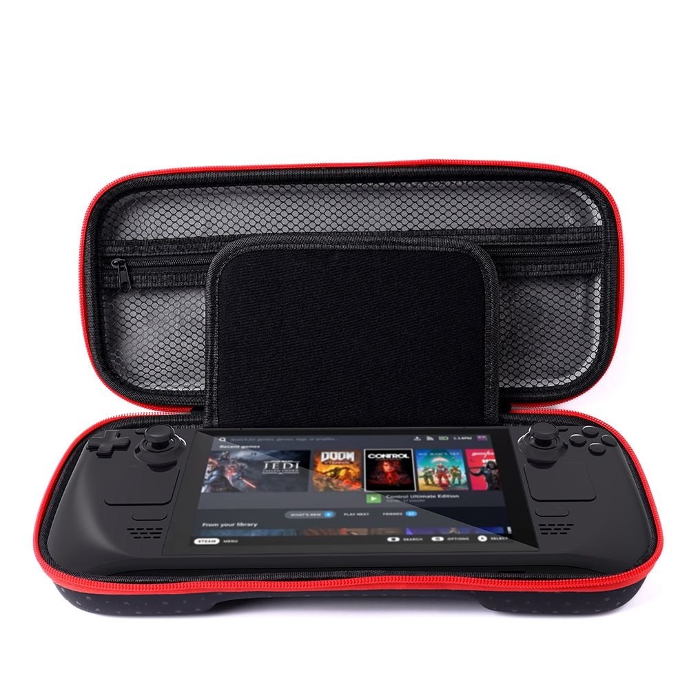 EVA Hard Case for Steam Deck (Black & Red)
