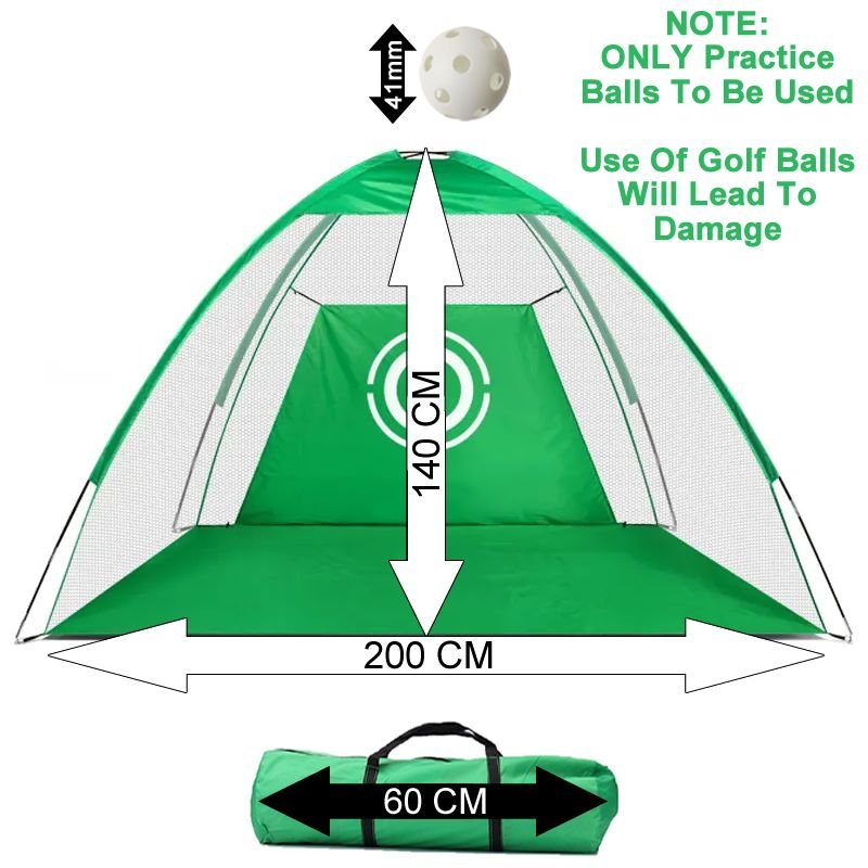 Portable Golf Practice Net 200cm x 140cm with Practice Balls & Carry Bag