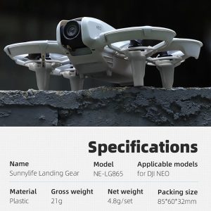 Sunnylife Heightened Landing Gear For DJI NEO - Grey - Image 2