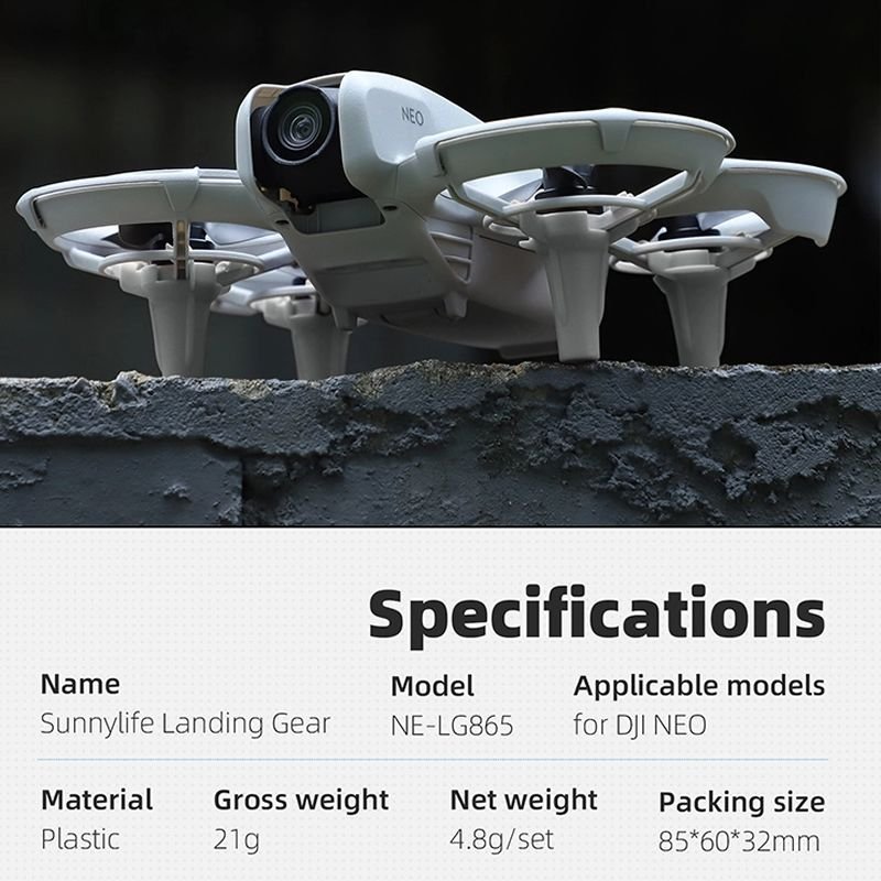 Sunnylife Heightened Landing Gear For DJI NEO - Grey