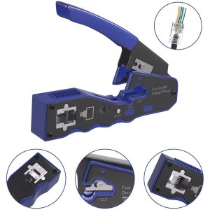Rj45 EZ Pass Through Crimper Tool with Wire Stripper - Image 2