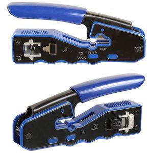 RJ45 Network Crimping Tool Set with Pass-through Crimper & Connectors - Image 2