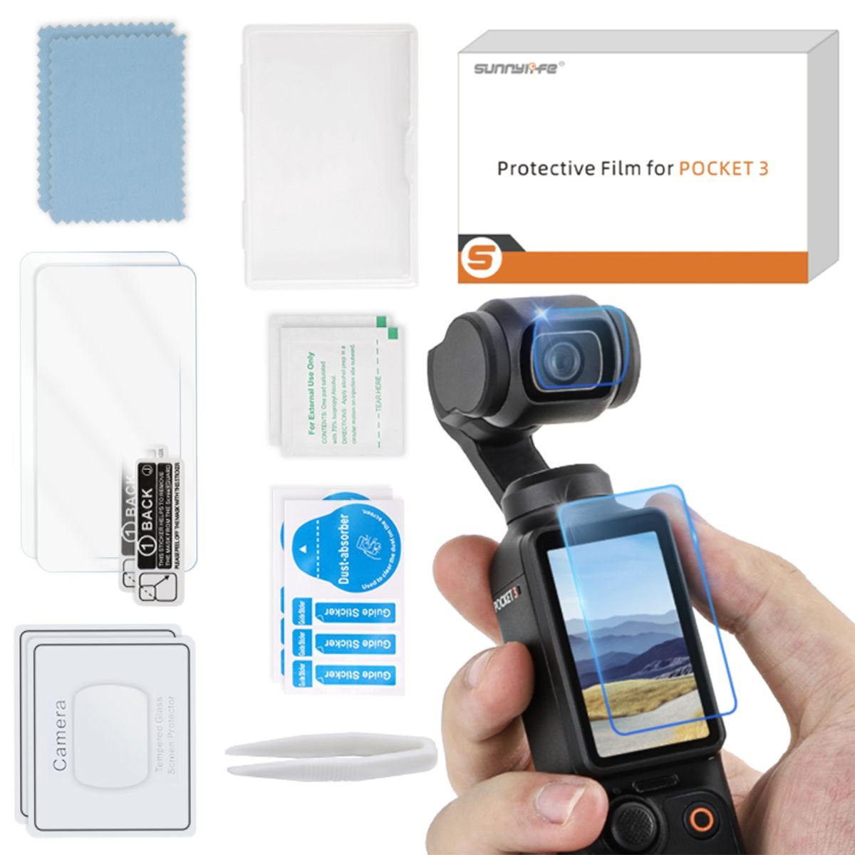 2 Sets of SunnyLife Tempered Glass Protectors for DJI Osmo Pocket 3 - Image 3