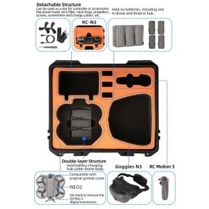 Sunnylife Waterproof ABS Hard Case for DJI NEO 2 Motion Fly More Combo - Image 3