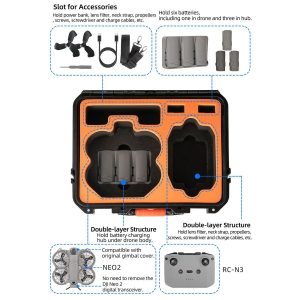 Sunnylife ABS Waterproof Hard Shell Case for DJI NEO 2 Fly More Combo - Image 3