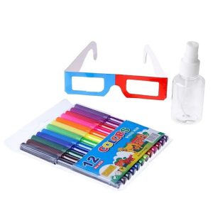 3D Colouring Set with 12 Markers, Glasses & Spray Bottle (Number Learning) - Image 3