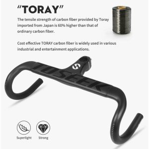 TOSEEK TR2200 Carbon Integrated Road Bar - 400mm Wide - 90mm Stem - Image 3
