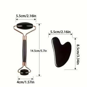 3-in-1 Facial Set - Refillable Ice Roller + Gua Sha + Dual-End Face Roller - Image 3