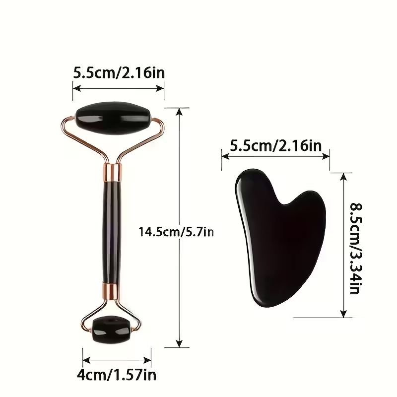 3-in-1 Facial Set - Refillable Ice Roller + Gua Sha + Dual-End Face Roller