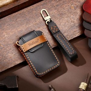 Hallmo Genuine Leather Car Key Cover for Volvo XC40/60/90 2017 & Newer - Image 3