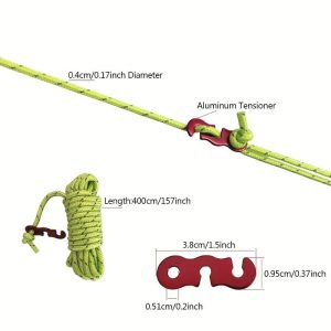 4-Pack Reflective Tie-Down Rope Kit with Shock Springs & Carabiners - Image 3