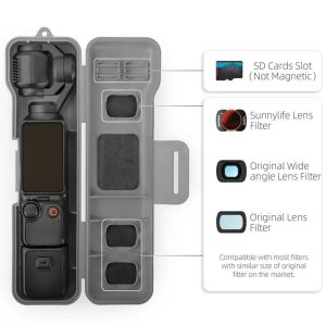 Sunnylife Hard Protective Case for DJI Osmo Pocket 3 - Black (with Lanyard) - Image 3