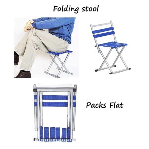 2 Pack Multi-Purpose Folding Stools with Backrest - Image 3