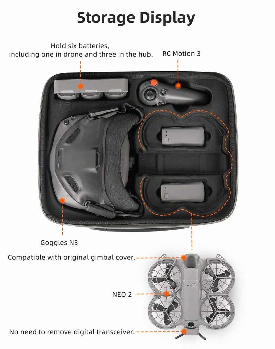 Sunnylife EVA Hardshell Case Compatible With NEO 2 Motion Fly More Combo - Image 3