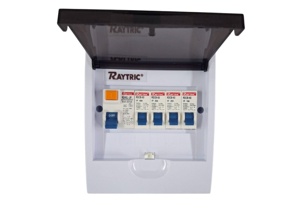 Raytric 6-Way DIN Populated Surface PVC Distribution Board Box