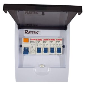 Raytric 6-Way DIN Populated Surface PVC Distribution Board Box - Image 3