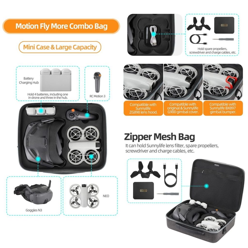 SunnyLife Protective Case for DJI NEO Motion Flymore Combo
