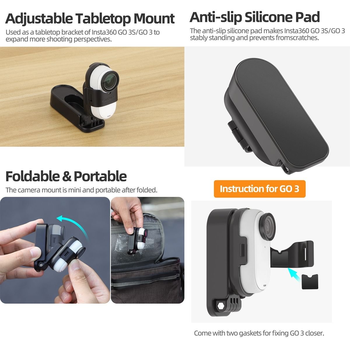 Sunnylife Multifunctional Magnetic Mount for Insta360 GO 3/3S - Image 3