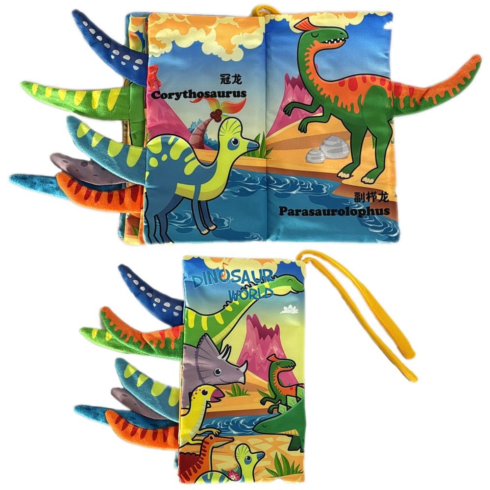 Premium Soft Cloth Baby Book - Dinosaur World - 6 Page