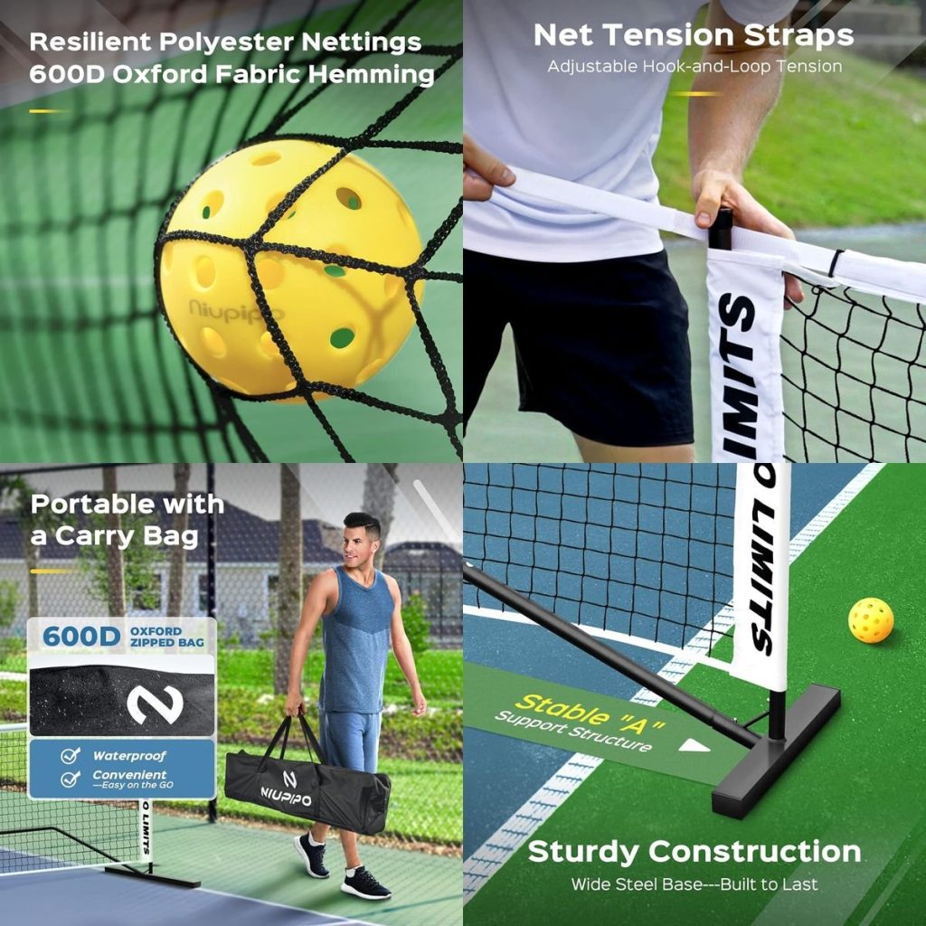 Niupipo - Portable Pickleball Net with Carry Bag